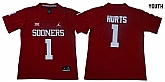 Youth Oklahoma Sooners 1 Jalen Hurts White College Football Jersey